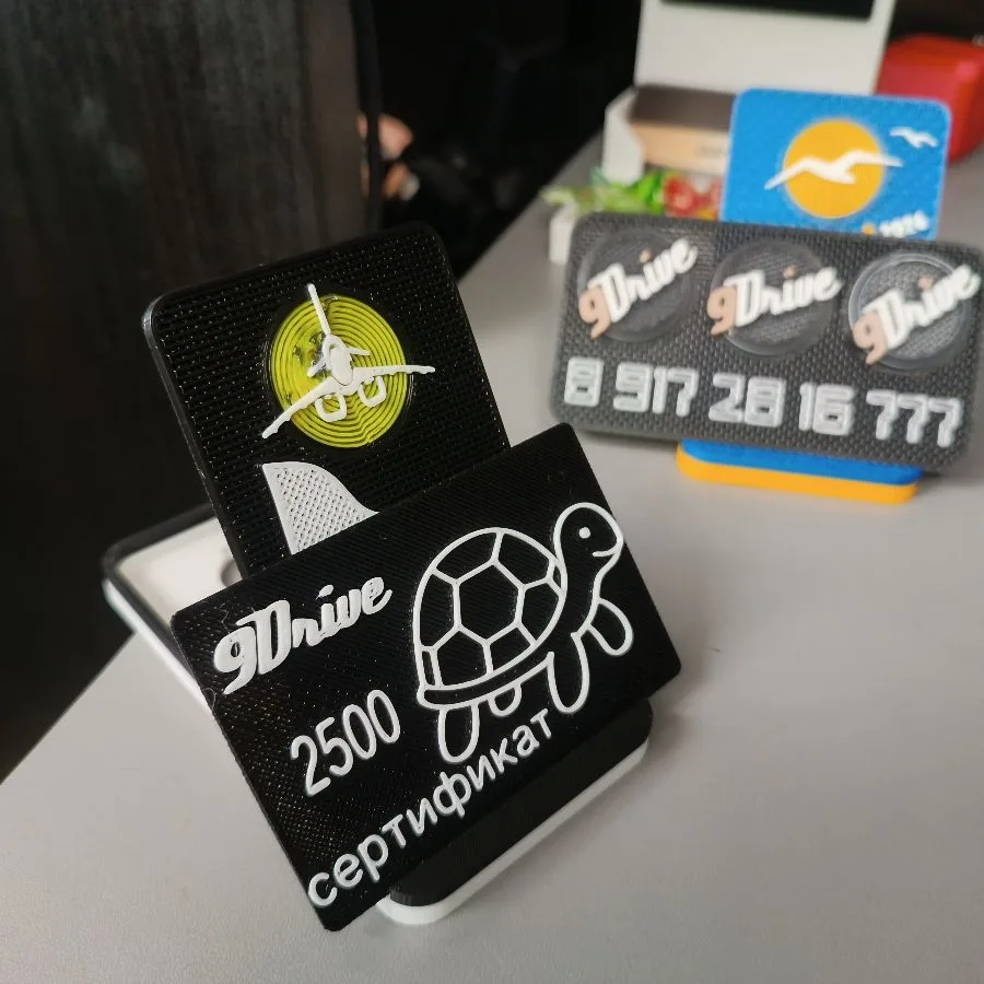 3D-печатная карта 9Drive на 2500 с контурным изображением черепахи